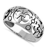 Sterling Silver Ladies Triple Fleur de Lis Ring