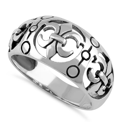 Sterling Silver Ladies Triple Fleur de Lis Ring