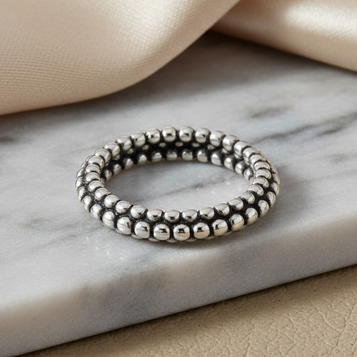 Sterling Silver Stackable Pebbles Eternity Ring