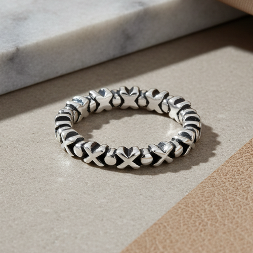 Sterling Silver X & O Stackable Ring
