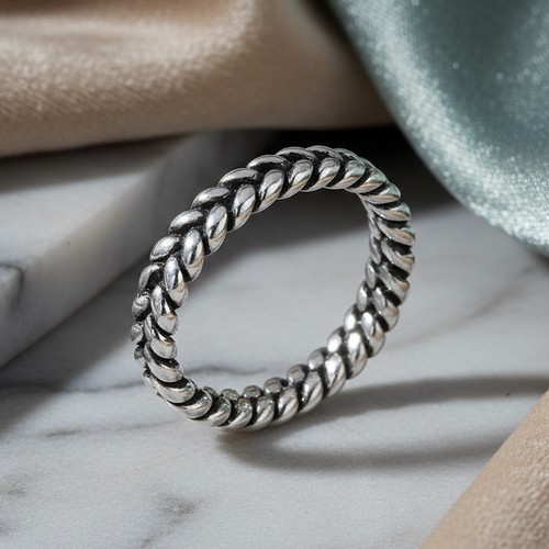 Sterling Silver Braided Stackable Ring