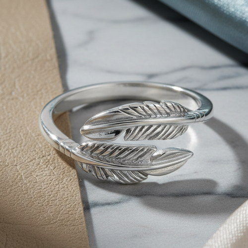 Sterling Silver Double Feather Ring