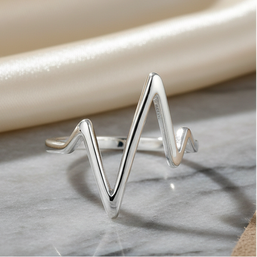 Sterling Silver Heartbeat Ring