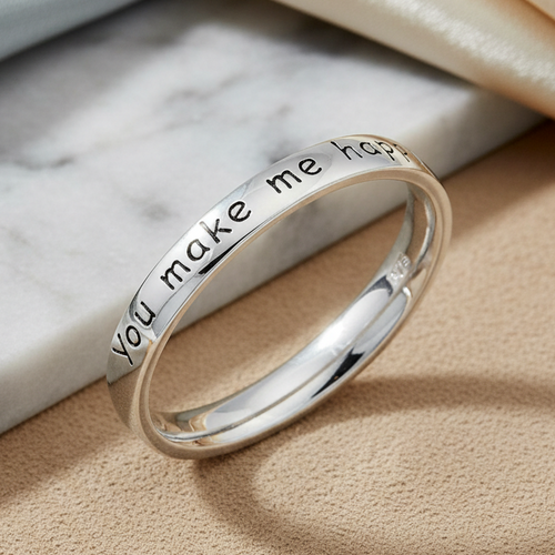 Sterling Silver "You Make Me Happy When Skies Are Grey" Ring