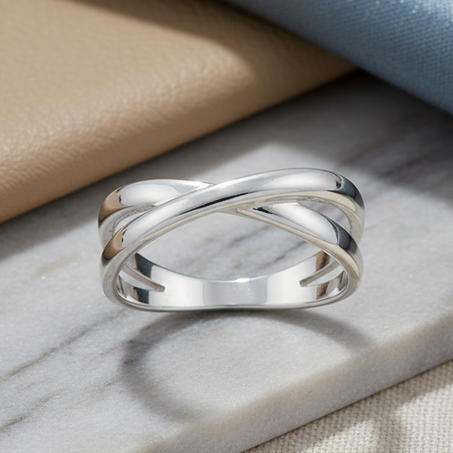 Sterling Silver Double Overlapping Ring