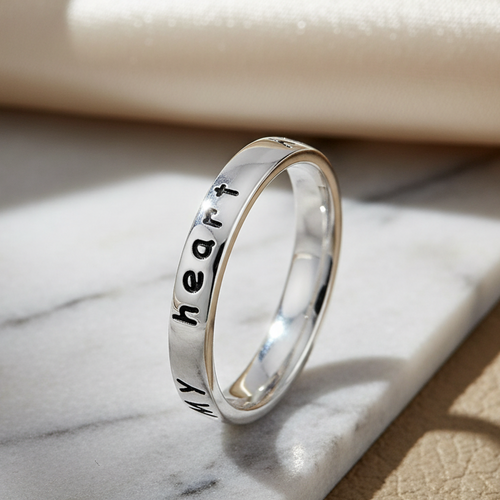 Sterling Silver "My heart belongs to you" Ring
