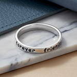 Sterling Silver "Always sisters, forever friends" Ring