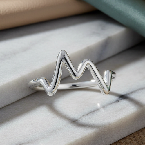 Sterling Silver Heartbeat Ring