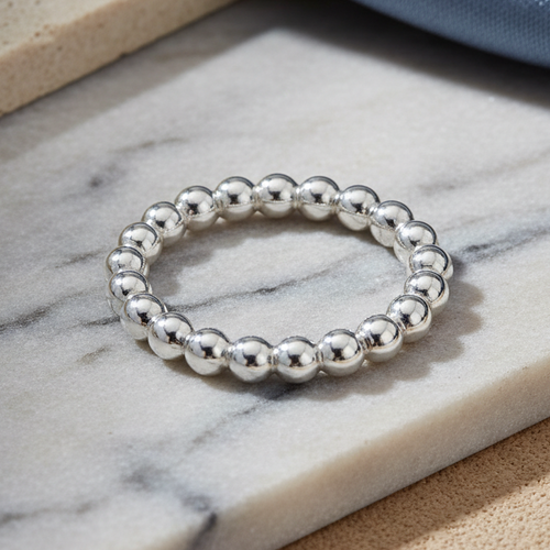 Sterling Silver Stackable Bead Ring