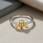 Sterling Silver Bee Two Toned Ring