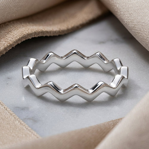Sterling Silver Zig Zag Ring
