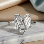 Sterling Silver Angel Wings Ring