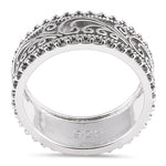 Sterling Silver Swirls Beads Band Ring