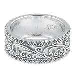 Sterling Silver Swirls Beads Band Ring