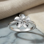 Sterling Silver Plumeria Flower Ring