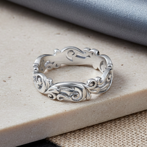 Sterling Silver Vines Band Ring