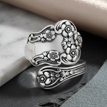 Sterling Silver Extravagant Flower Spoon Ring
