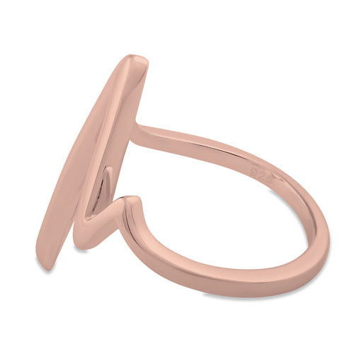 Sterling Silver Rose Gold Plated Heartbeat Ring