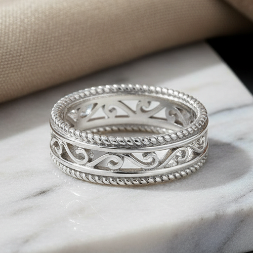 Sterling Silver Unique Band Ring