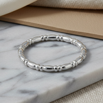 Sterling Silver Dainty Bead & Bar Band