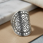 Sterling Silver Bohemian Shield Ring