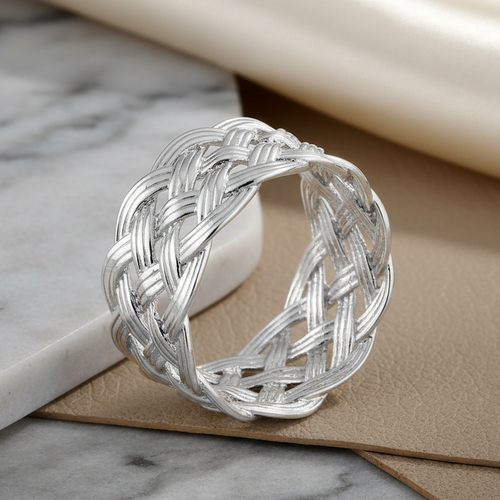 Sterling Silver Woven Knot Ring