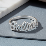 Sterling Silver "Believe" Ring