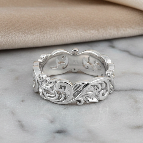 Sterling Silver Filigree Floral Ring