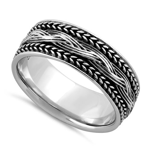 Sterling Silver Braided Bali Ring