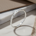 Sterling Silver Thin Hammered Band Ring
