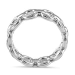 Sterling Silver Thick Trendy Chain Band Ring