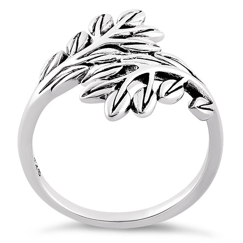 Sterling Silver 2 Leaves Ring