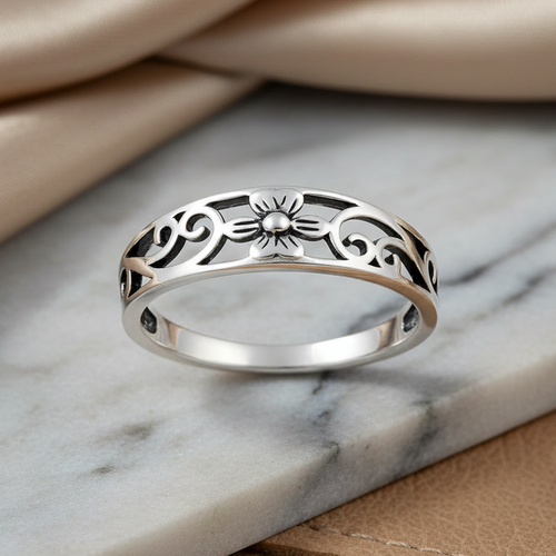 Sterling Silver Flower Ring