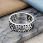 Sterling Silver Multiple Heart and Cross Ring