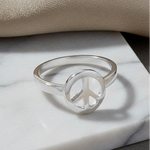 Sterling Silver Peace Sign Ring