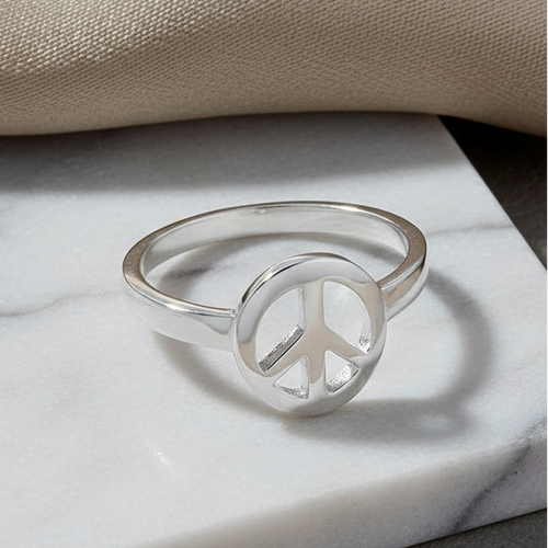 Sterling Silver Peace Sign Ring