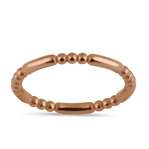 Rose Gold Plated Stackable Bead and Bar Ring