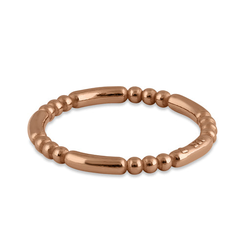 Rose Gold Plated Stackable Bead and Bar Ring