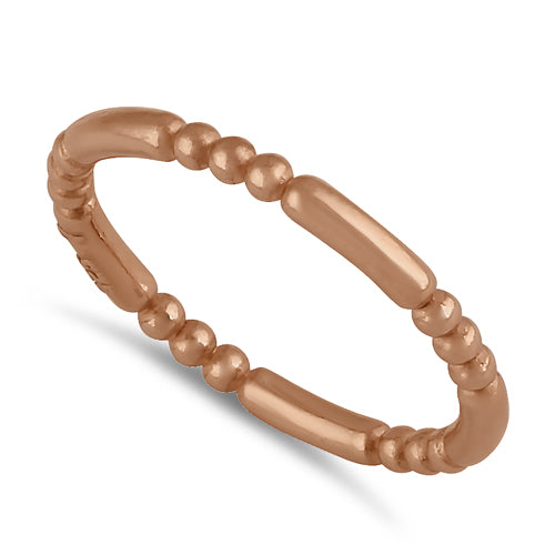 Rose Gold Plated Stackable Bead and Bar Ring