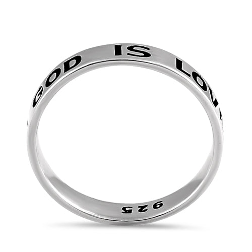 Sterling Silver 4mm God Is Love Ring