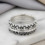 Sterling Silver 3 Set Bali Design Ring