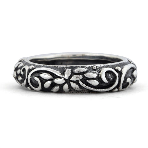 Sterling Silver Oxidized Ornaments Ring
