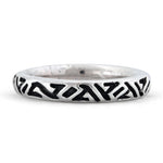 Sterling Silver Ancient Sign Stackable Ring