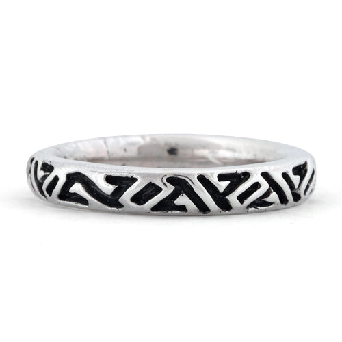 Sterling Silver Ancient Sign Stackable Ring