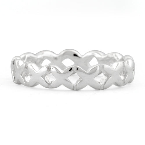 Sterling Silver Eternity X Ring