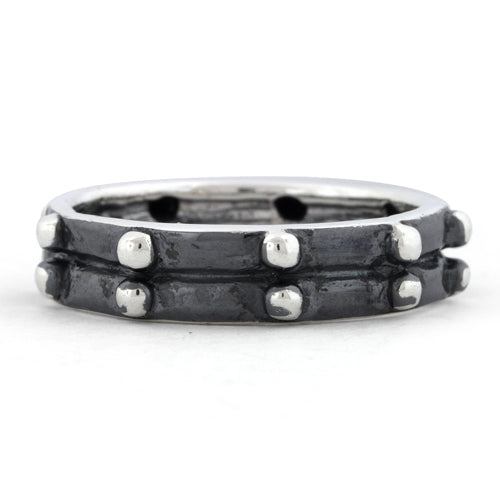 Sterling Silver Oxidized Eternity Armor Ring