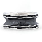 Sterling Silver Oxidized Wavy Thick Ring