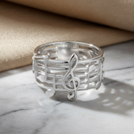 Sterling Silver Musical Notes Ring