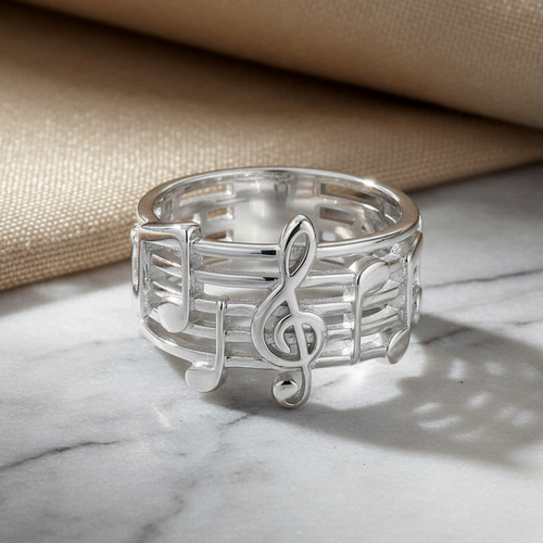 Sterling Silver Musical Notes Ring
