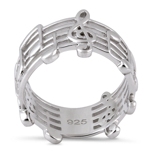 Sterling Silver Musical Notes Ring